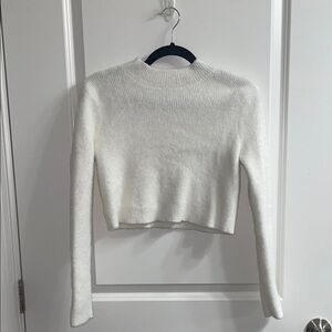 Kendall & Kylie Cropped White Sweater